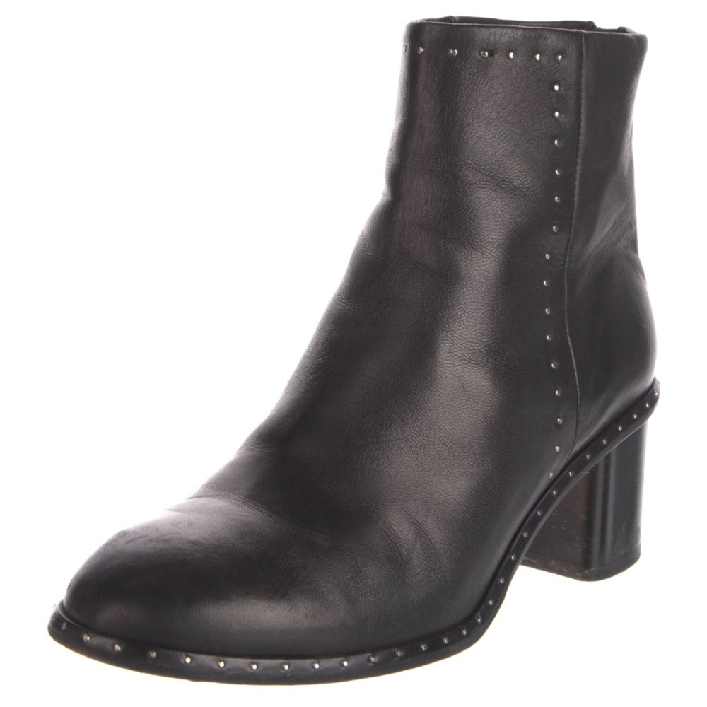 Rag & Bone Black Leather Studded Ankle Boots